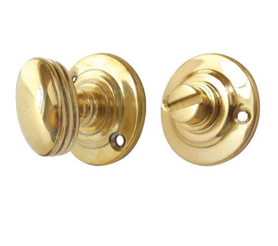 Round Bathroom Turn & Release (40mm Diameter), Polished Brass