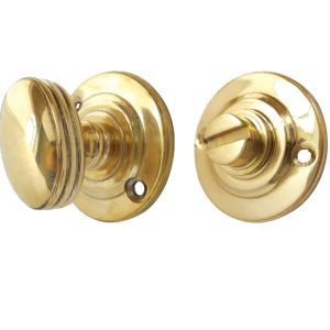 Round Bathroom Turn & Release (40mm Diameter), Polished Brass