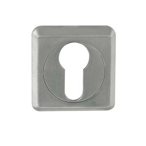 Euro Profile Square Escutcheon, Satin Chrome