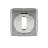 Standard Profile Square Escutcheon, Dual Finish Polished Chrome & Satin Chrome