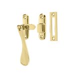 Hook And Mortice Casement Fastener, Polished Brass