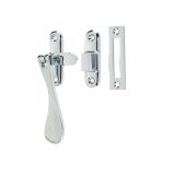 Hook And Mortice Casement Fastener, Polished Chrome