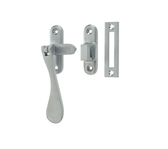 Hook And Mortice Casement Fastener, Satin Chrome