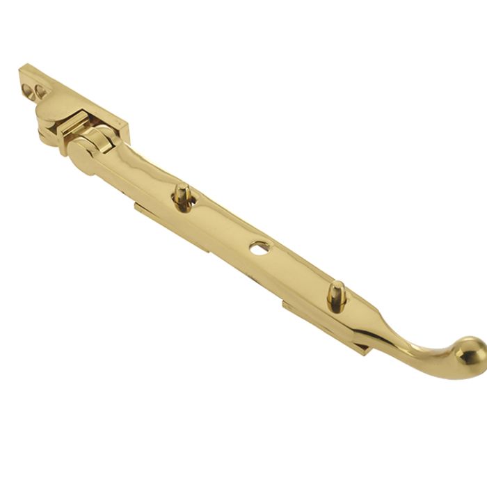 Bulb End Casement Window Stay (8″, 10″ OR 12″), Polished Brass