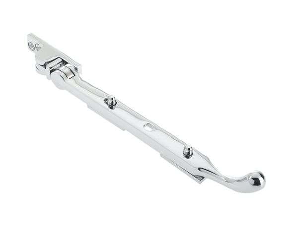 Bulb End Casement Window Stay (8″, 10″ OR 12″), Polished Chrome