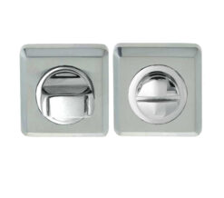 Square Bathroom Turn & Release (50mm x 10mm), Dual Finish Polished Chrome & Satin Chrome
