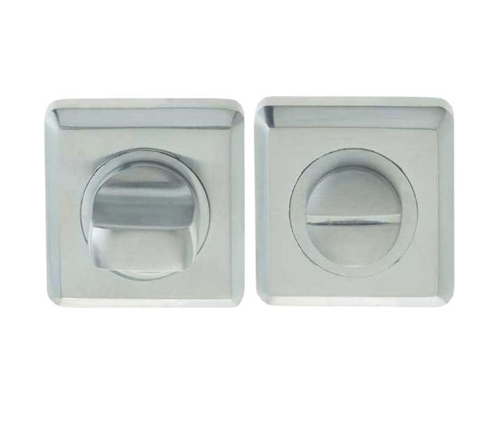 Square Bathroom Turn & Release (50mm x 10mm), Satin Chrome