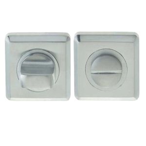 Square Bathroom Turn & Release (50mm x 10mm), Satin Chrome