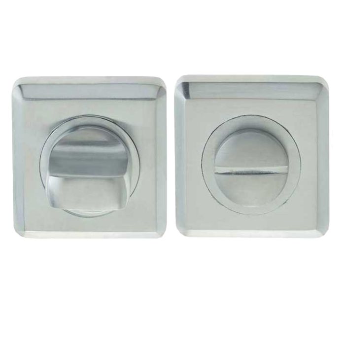 Square Bathroom Turn & Release (50mm x 10mm), Satin Chrome