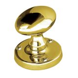 Contract Oval Mortice Door Knob, Polished Brass (sold in pairs)