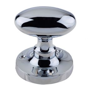 Contract Oval Mortice Door Knob, Polished Chrome (sold in pairs)
