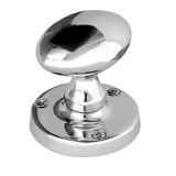 Oval Mortice Door Knob, Polished Chrome (sold in pairs)