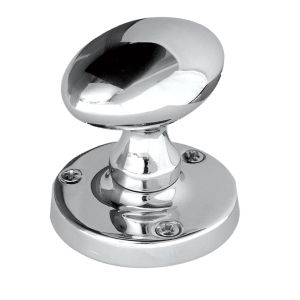 Oval Mortice Door Knob, Polished Chrome (sold in pairs)