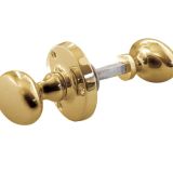 Oval Rim Door Knob, Polished Brass (sold in pairs)