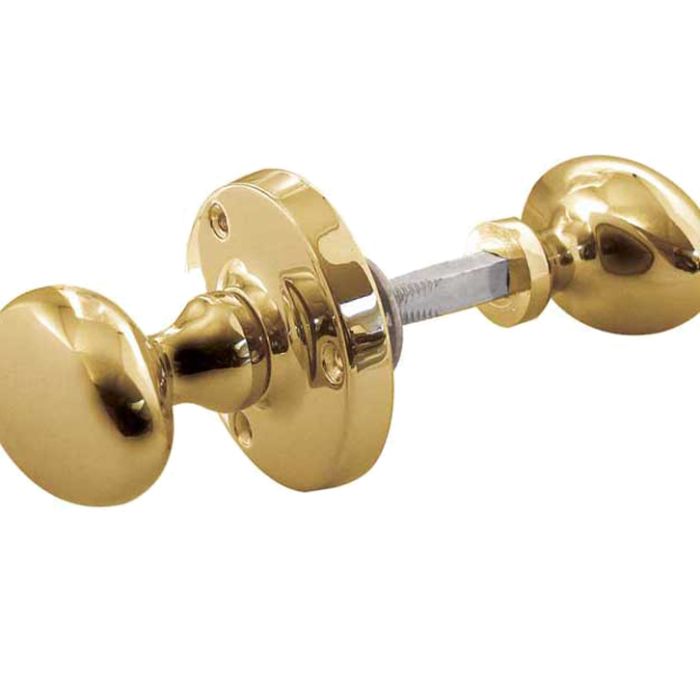 Oval Rim Door Knob, Polished Brass (sold in pairs)