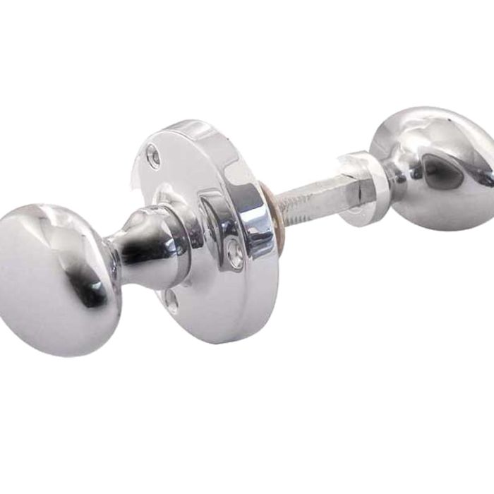 Oval Rim Door Knob, Polished Chrome (sold in pairs)
