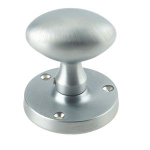 Oval Mortice Door Knob, Satin Chrome (sold in pairs)