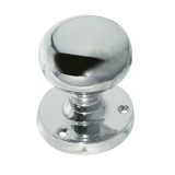 Mushroom Mortice Door Knob, Polished Chrome (sold in pairs)