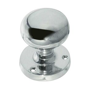 Mushroom Mortice Door Knob, Polished Chrome (sold in pairs)