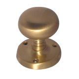 Mushroom Mortice Door Knob, Satin Brass (sold in pairs)