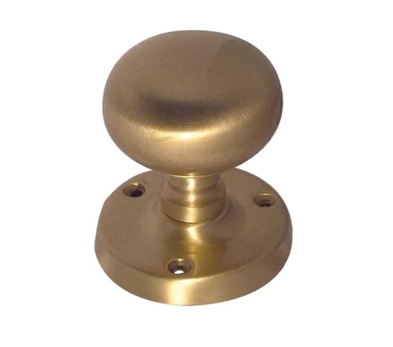 Mushroom Mortice Door Knob, Satin Brass (sold in pairs)