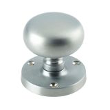 Mushroom Mortice Door Knob, Satin Chrome (sold in pairs)