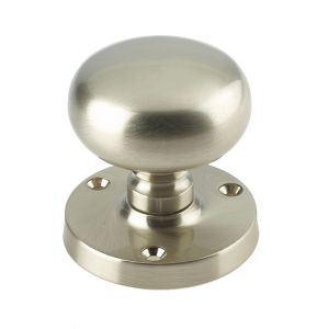 Mushroom Mortice Door Knob, Satin Nickel (sold in pairs)