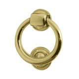 Ring Door Knocker (105mm Diameter), Polished Brass