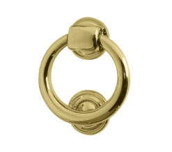 Ring Door Knocker (105mm Diameter), Polished Brass