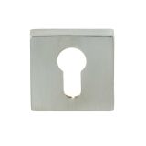 Euro Profile Square Escutcheon, Satin Chrome