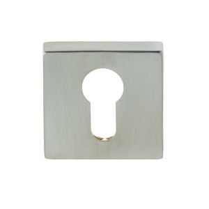 Euro Profile Square Escutcheon, Satin Chrome