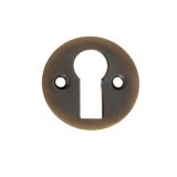 Standard Profile Round Escutcheon, Antique Brass