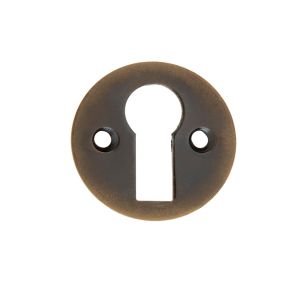 Standard Profile Round Escutcheon, Antique Brass