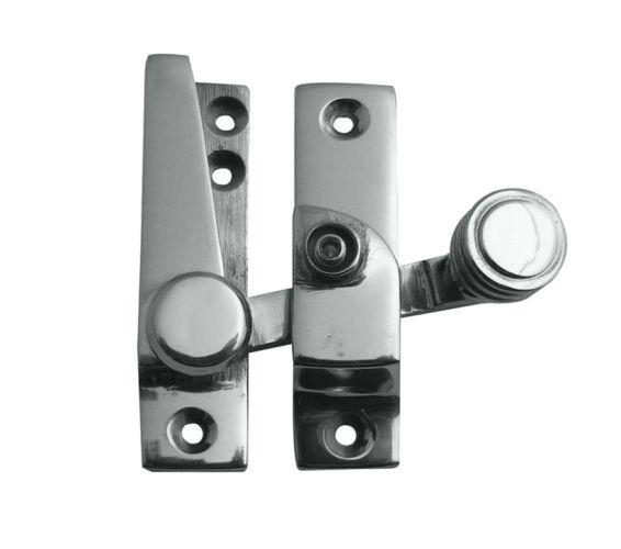 Lockable Quadrant Sash Window Fastener, Polished Chrome