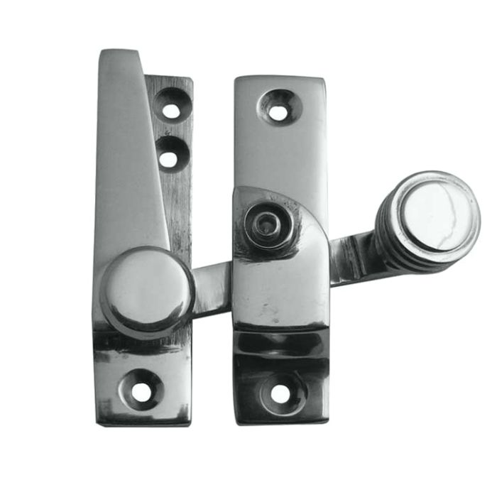 Lockable Quadrant Sash Window Fastener, Polished Chrome