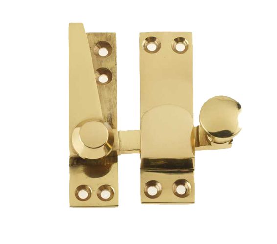 Heavy Quadrant Sash Window Fastener, Polished Brass