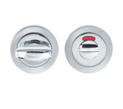 Bathroom Turn & Release With Indicator (50mm x 10mm), Dual Finish Polished Chrome & Satin Chrome