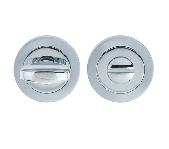 Bathroom Turn & Release (50mm x 10mm), Dual Finish Polished Chrome & Satin Chrome