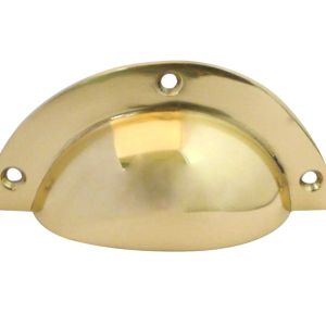 Drawer Pull (87mm x 37mm), Polished Brass