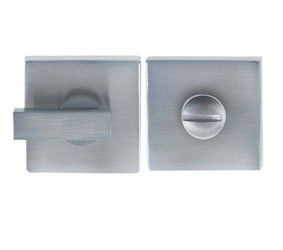 Square Bathroom Turn & Release (50mm x 10mm), Satin Chrome