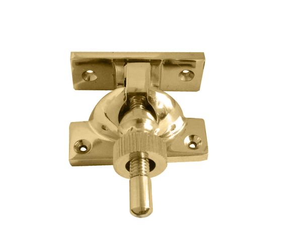 Heavy Brighton Sash Window Fastener, Polished Brass