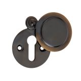 Standard Profile Round Covered Escutcheon, Antique Brass