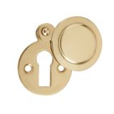 Standard Profile Round Covered Escutcheon, Polished Brass
