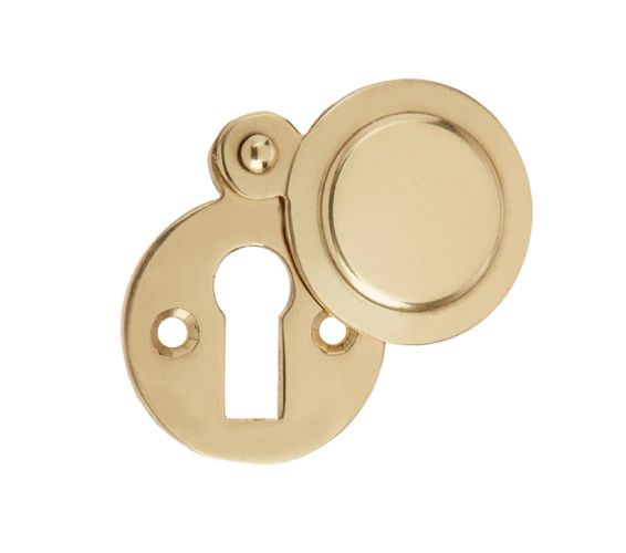 Standard Profile Round Covered Escutcheon, Polished Brass