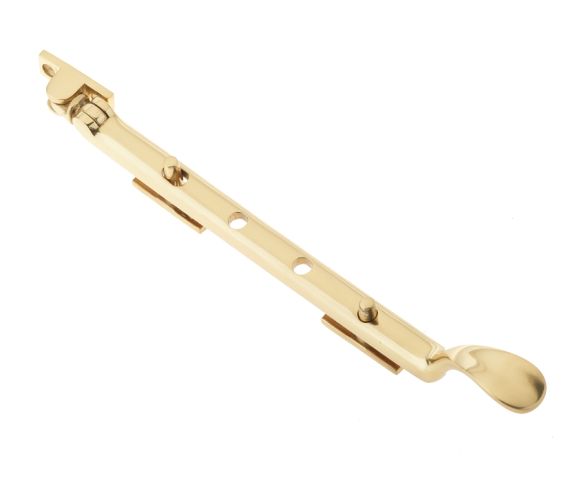 Heavy Casement Spoon End Window Stay (8″, 10″ Or 12″), Polished Brass