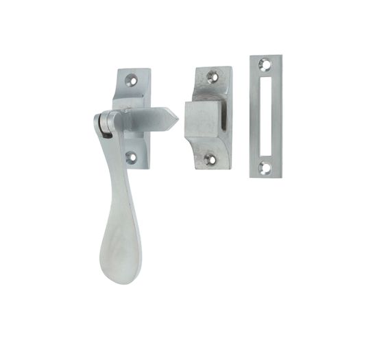 Hook And Mortice Casement Fastener, Satin Chrome