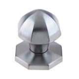 Octagonal Centre Door Knob (60mm Diameter), Satin Chrome