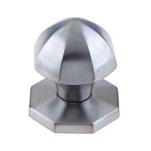 Octagonal Centre Door Knob (60mm Diameter), Satin Chrome