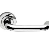 Thame Door Handles On Round Rose, Polished Chrome  (sold in pairs)