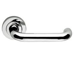 Thame Door Handles On Round Rose, Polished Chrome  (sold in pairs)